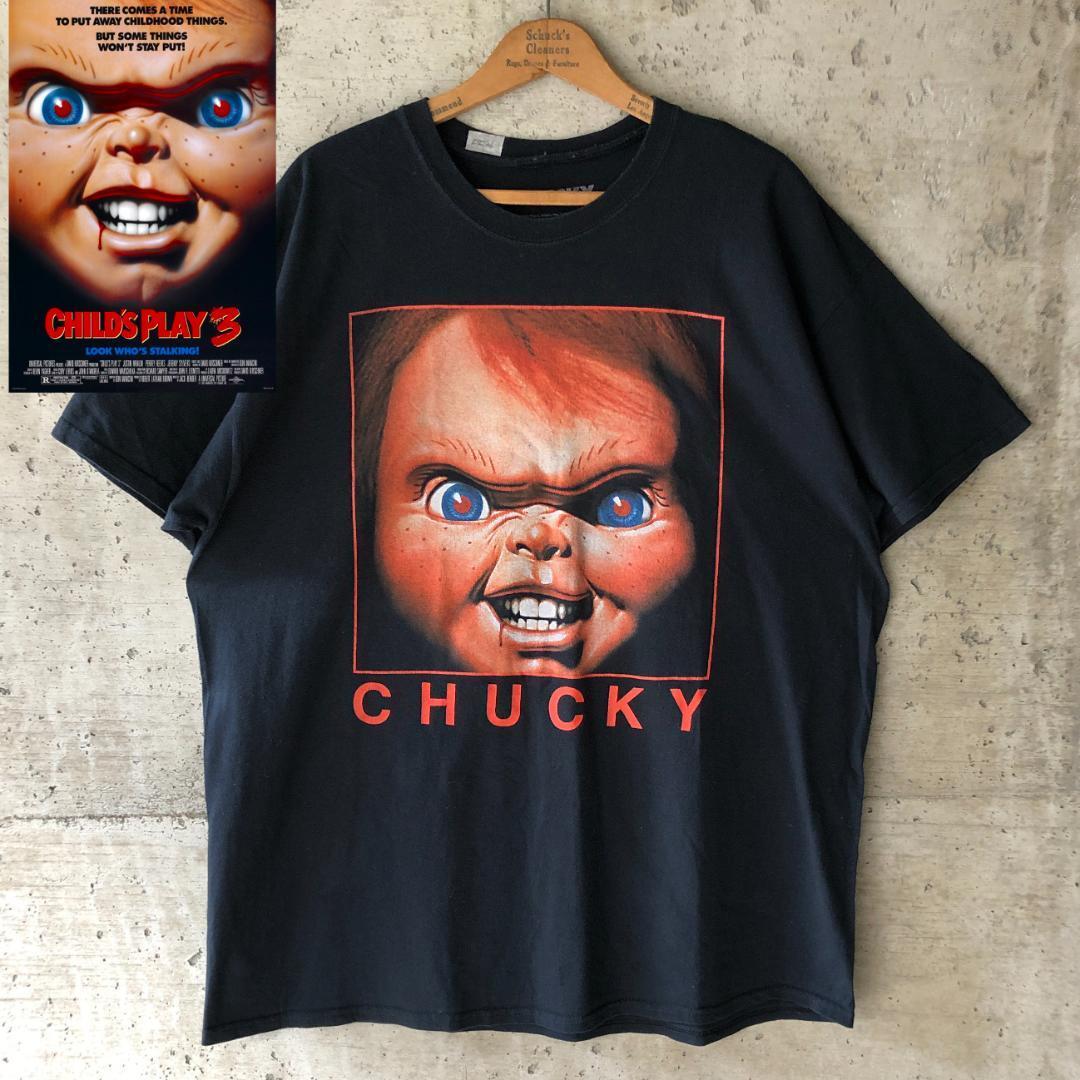 CHUCKY ビッグプリント ムービーTシャツ チャイルドプレイ チャッキー約57cm肩幅