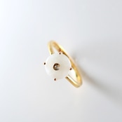 【13号】白翡翠のコインモチーフ！！ K10YG coin diamond 翡翠リング A貨翡翠 jd_rg1633