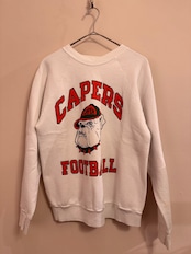 ご予約分【80s〜90s USA製】CAPERS FOOTBALL ブルドッグプリント ラグランスウェット