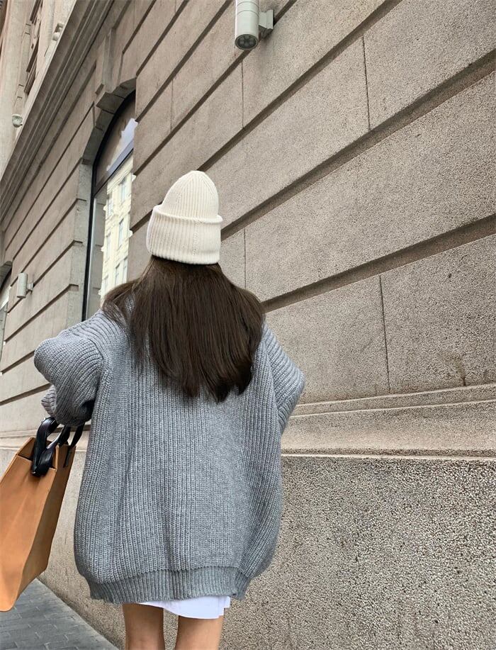 送料無料】 4色 トップス ニット l クルーネック オーバーサイズ