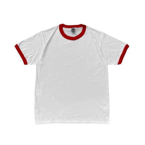 "new" GILDAN 5.3oz premium cotton ringer T-shirt(red)