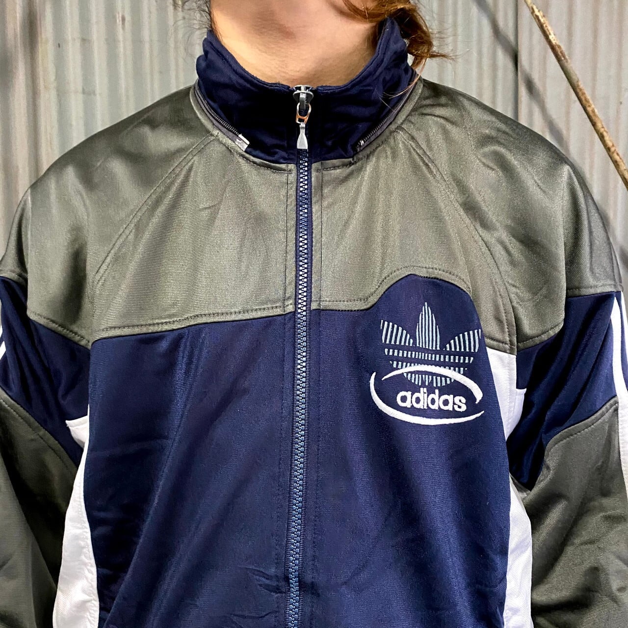 90年代 adidas アディダス トレフォイルロゴ バックロゴ刺繍 トラック 