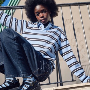 ＜MOLO＞Kids オーガニック ラガーシャツ Mille Shirt(Blue Smaller)