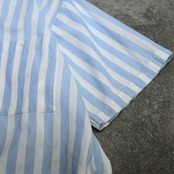 double pocket stripe open collar shirt