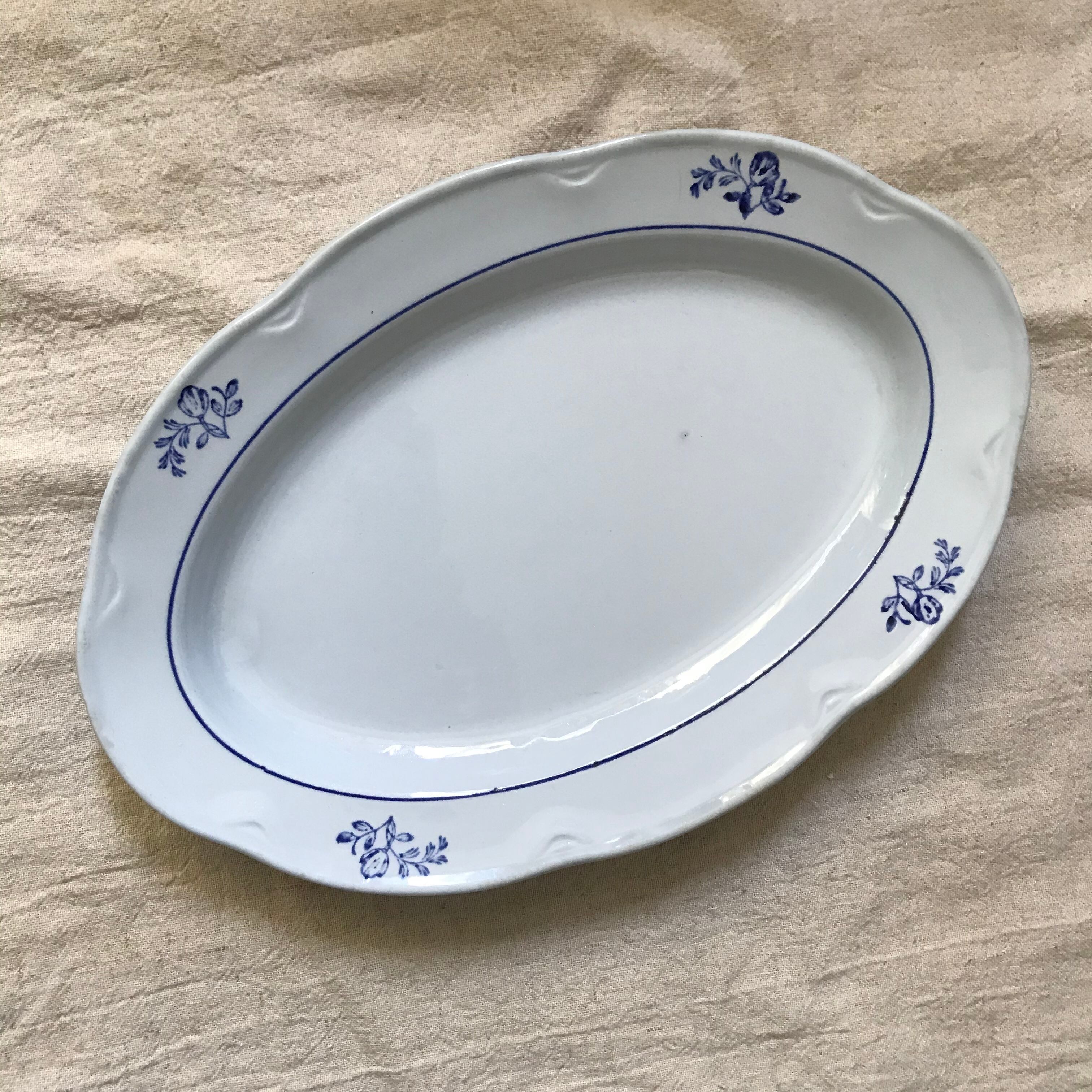 オールドアラビアの青花オーバル皿