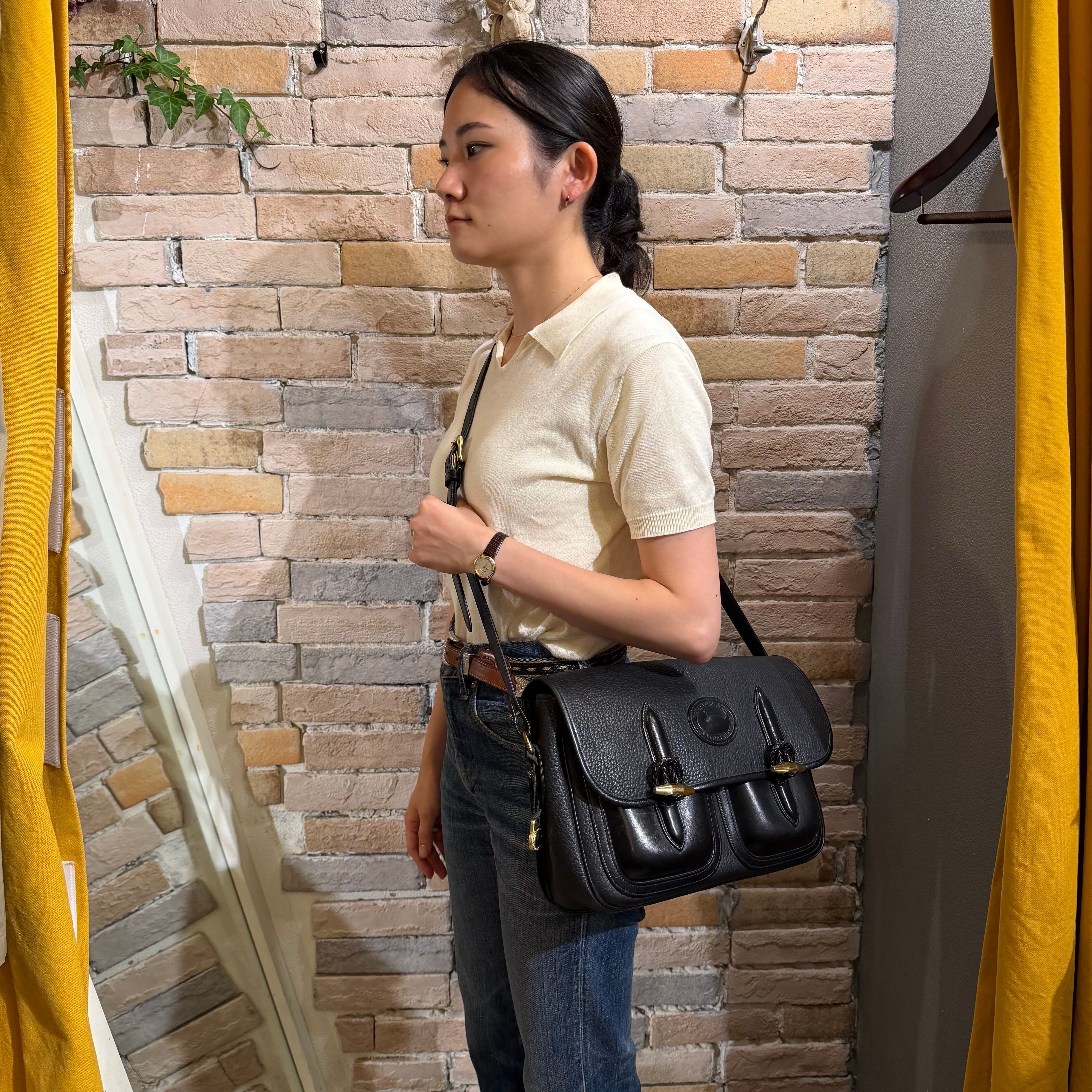 DOONEY＆BOURKE　ボストンバック　オールレザー　2way　ショルダー dooney&bourke USA製 ブラックレザーショルダーバッグ ドゥーニー