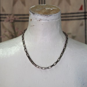 ITALY Silver925【34.3g】Heavy Link Chain Necklace Square イタリア製 シルバー925 スクエア
