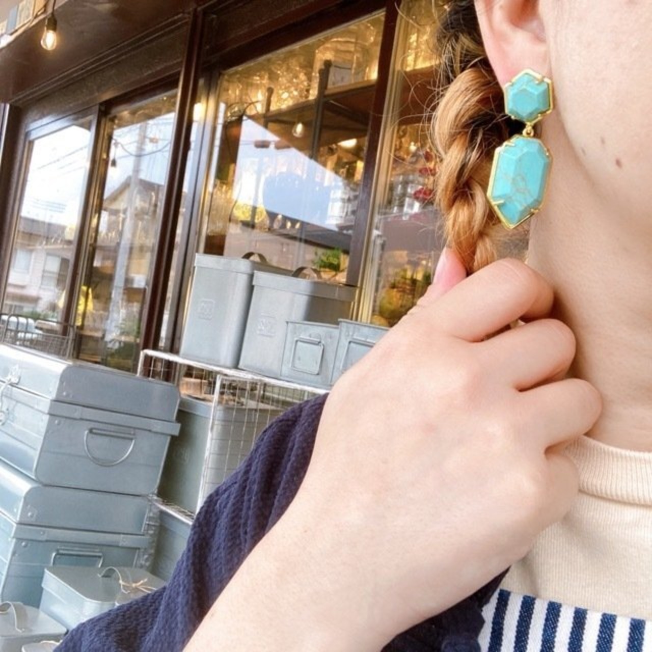 TOPANGA Jewelry　ターコイズヘキサピアス