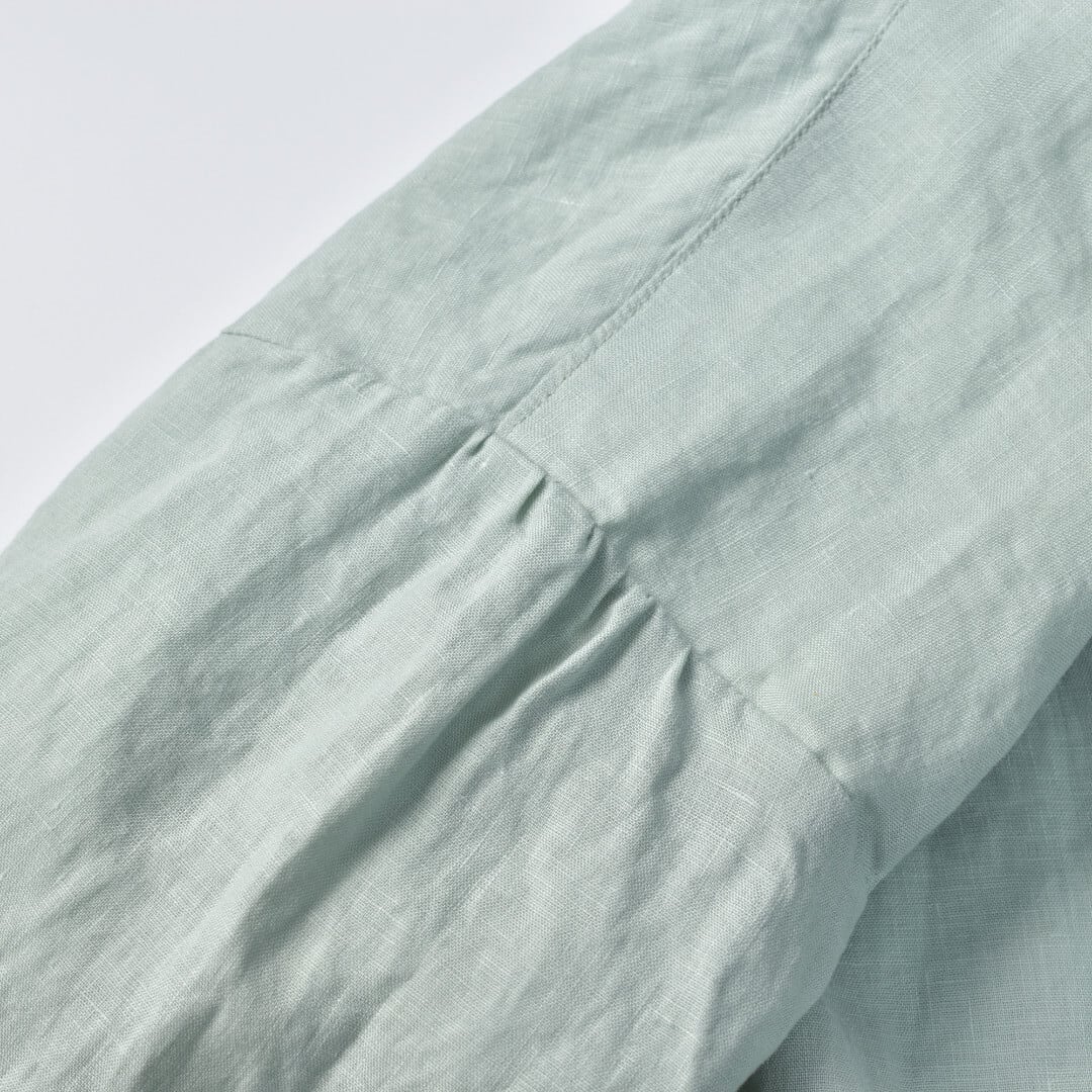 快晴堂 カイセイドウ ファインなリネン ふわふわカーディガン・薄いサックス 軽くて着やすいリネンの夏カーデ