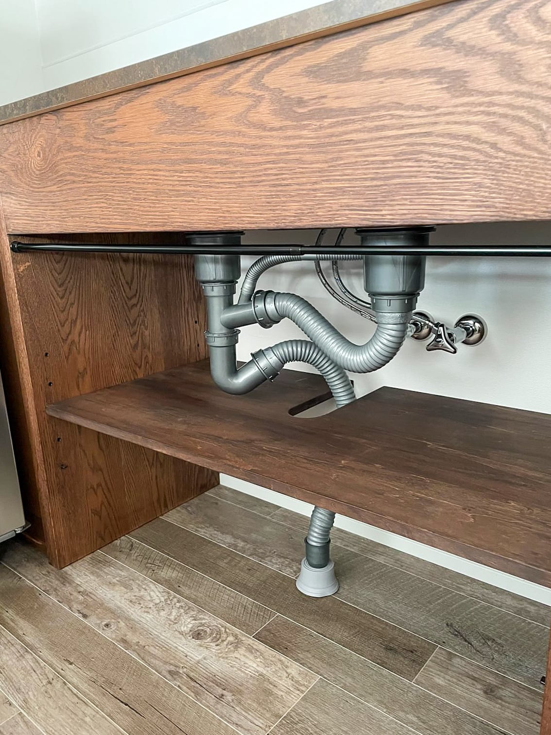 手洗いシンク埋込キッチンバック収納カウンター109 （ホワイトオーク