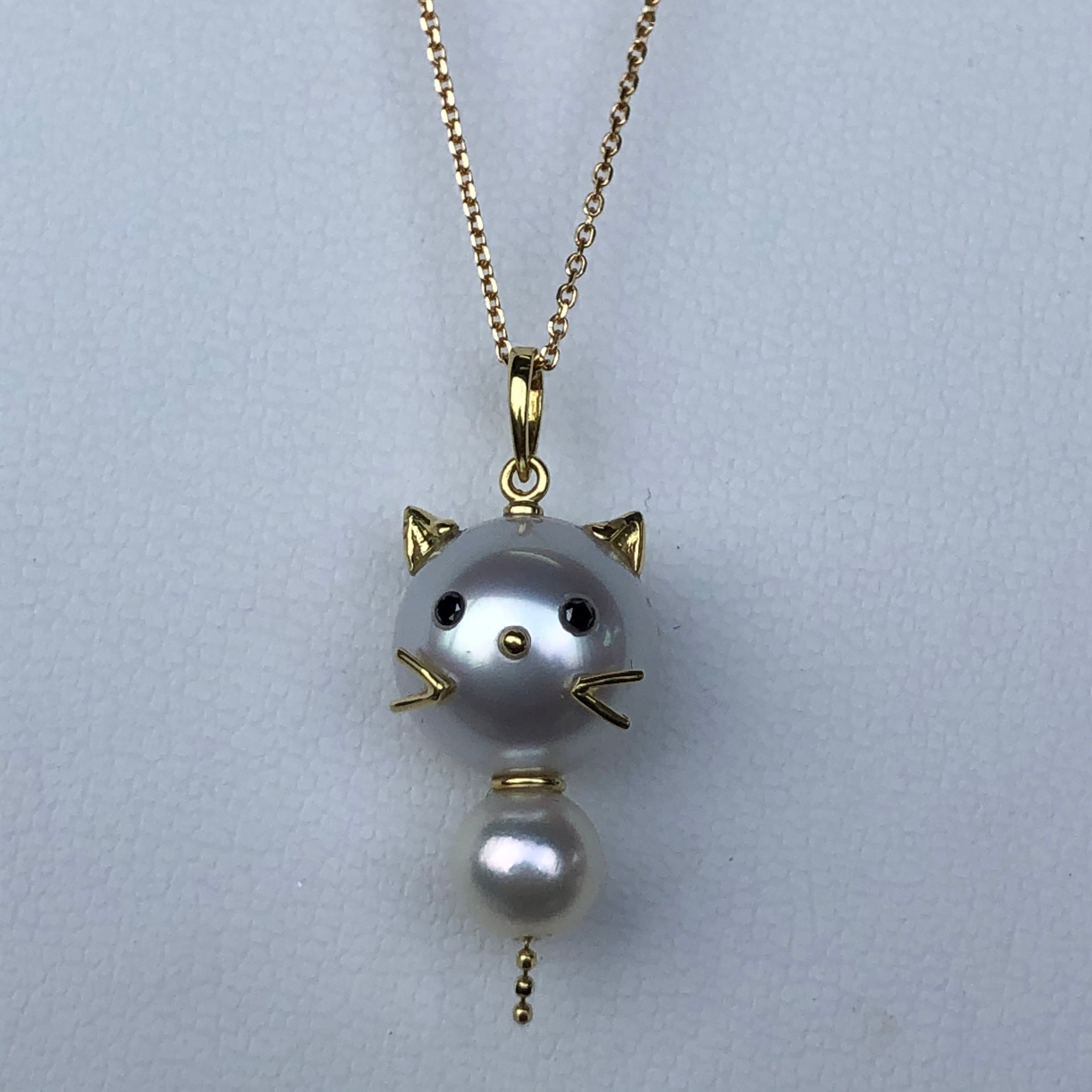 アニマルジュエリー ネコのペンダント | 【 j-kaneko/shop 】パール