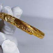 [Lsize]Plumeria Feather Bangle –Gold-