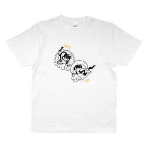 風神雷神 仏像　 オーセンティックスーパーTシャツ (プリント) ホワイト 7.1oz