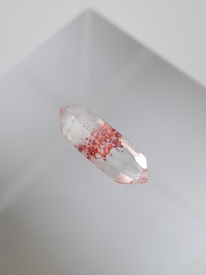 Lepidocrocite in Quartz Crystal - 005