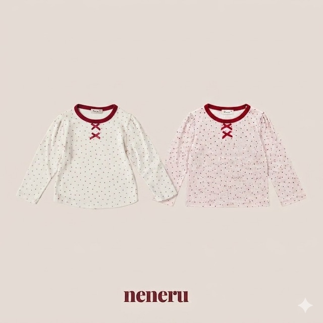 【取寄】neneru|molly dot tee|モリードットTシャツ|12M-XL|kids|26 autumn