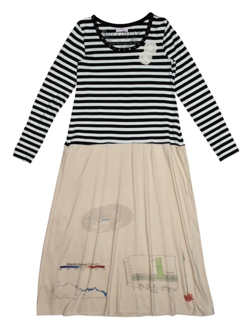 NETSU –  Striped Top Graphic Skirt Dress
