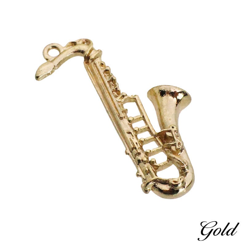 チャーム 楽器 サックス 2個 43mm×24mm [cha-10001] アクセサリー