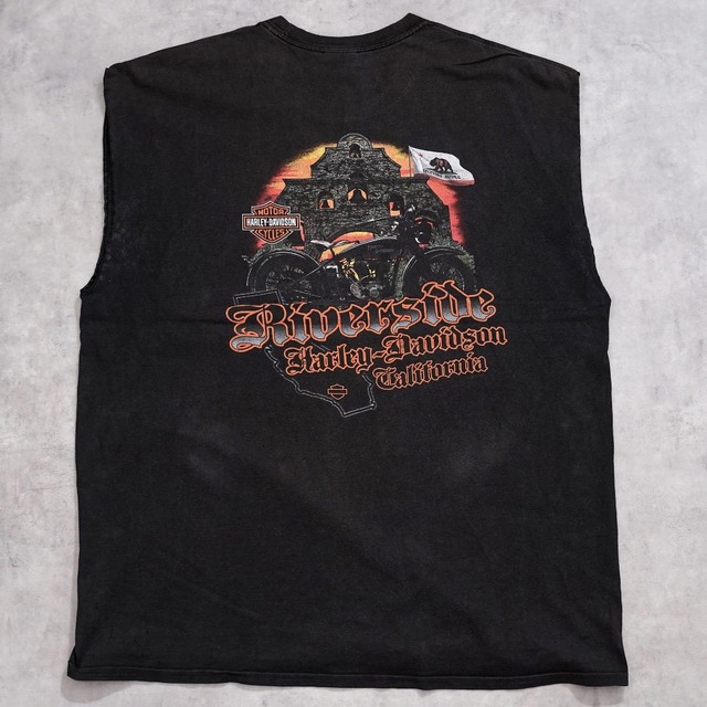 ハーレーダビッドソン ノースリーブ Tシャツ 古着 2XL 黒 20631