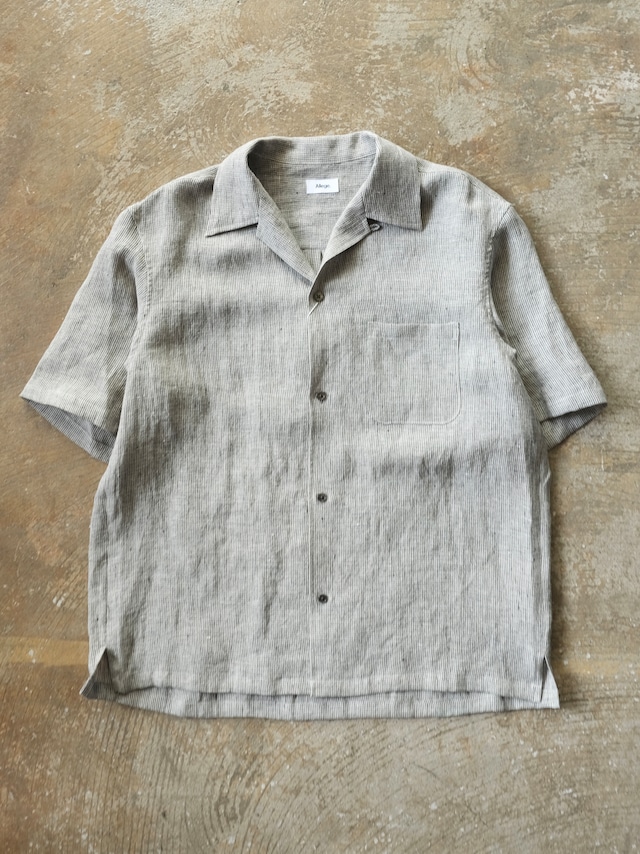 【ALLEGE】 Linen Stripe Open Callor S/S Shirt