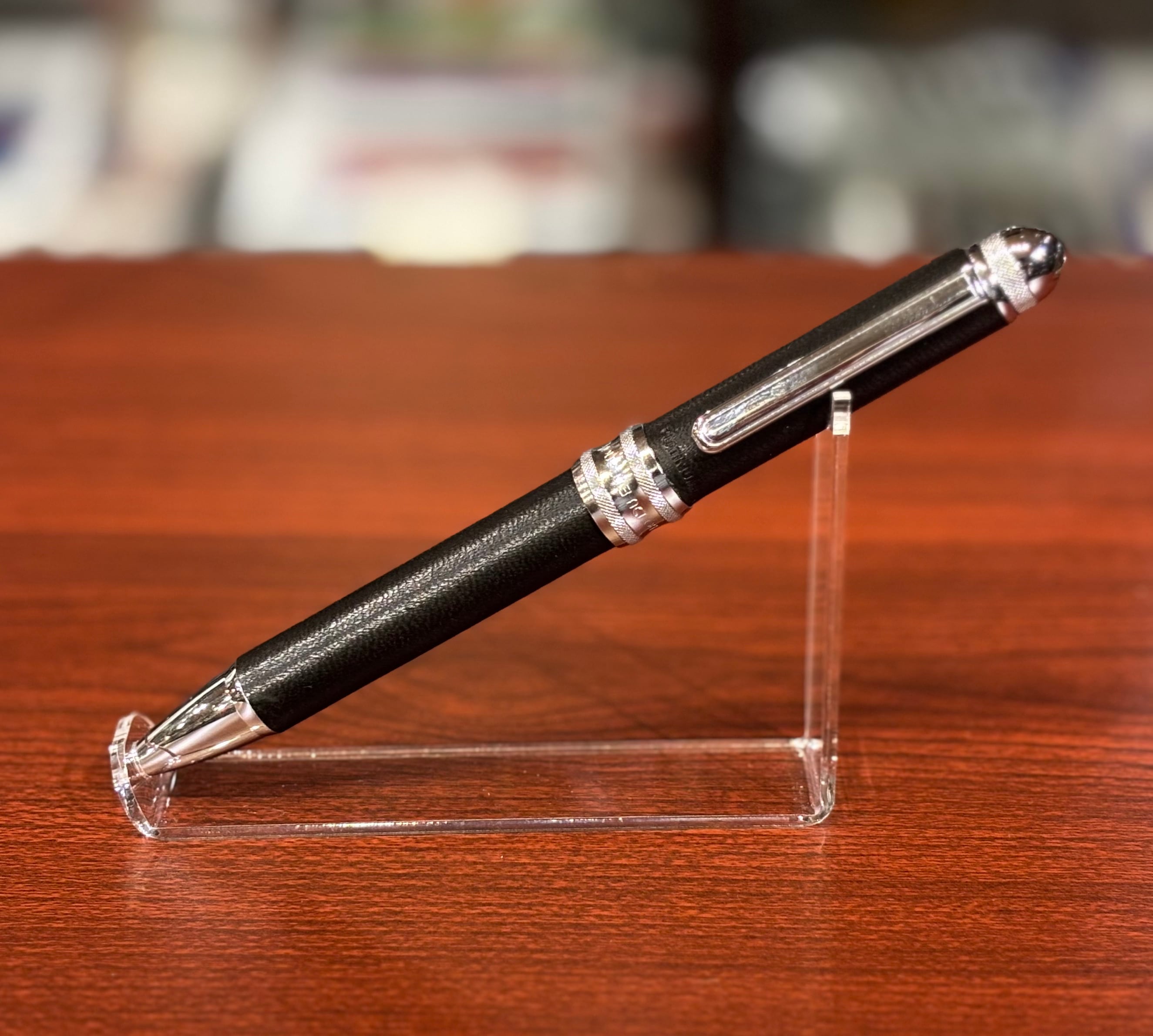 廃盤品】プラチナ万年筆 ダブル3アクション 牛ヌメ本革巻 DOUBLE 3