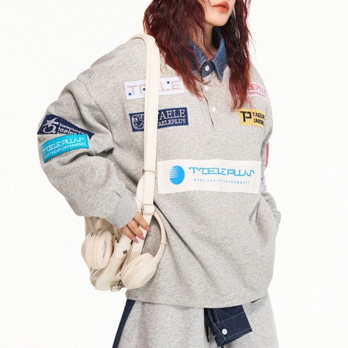 multi-patch polo sweatshirt　マルチワッペンポロスウェットシャツ　J1704