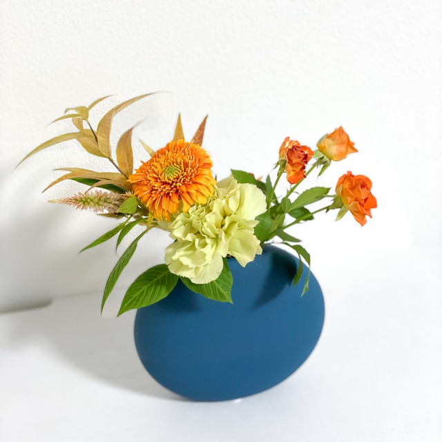 ラウンドマットフラワーベース ブルー round base　花瓶