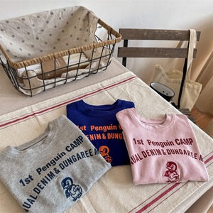 《取寄》 ペンギン刺繍プリントTシャツ （全３色） ADBB 韓国子供服 カットソー