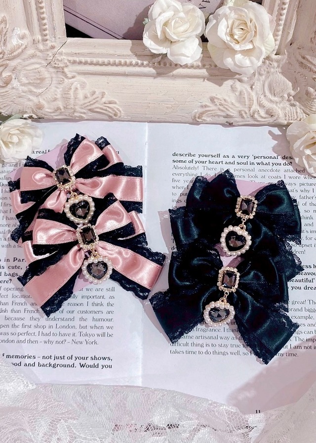 Romantic Satin×Lace Ribbon Set Hair AC