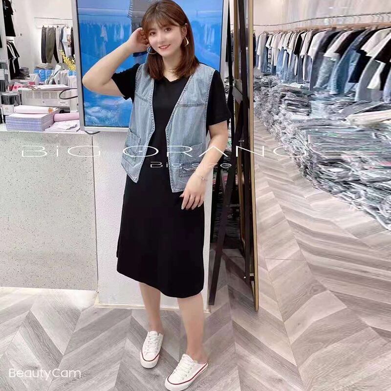 サマーウェストドレス スタイル 大きめサイズ 夏物 ミックスインファッション21746995707