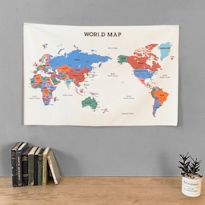 world map fabric poster 5types / 地図 ファブリックポスター