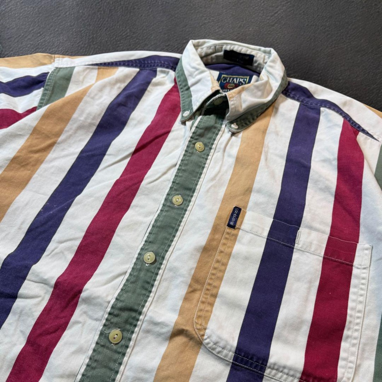 CHAPS RALPH LAUREN S/S shirt 80s ストライプ半袖シャツ 古着 - 3
