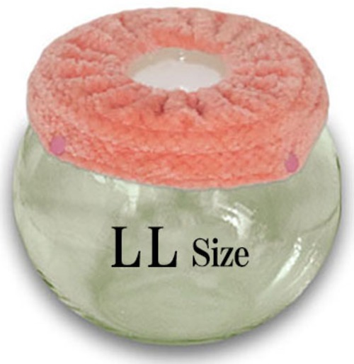 【LLサイズ】ピンク　チンチラ　デグー　砂浴び容器　飛び散り防止　ブラッシング効果  Chinchilla's glass ball for dust bath [LLsize] fluffy ring is [ pink color] .