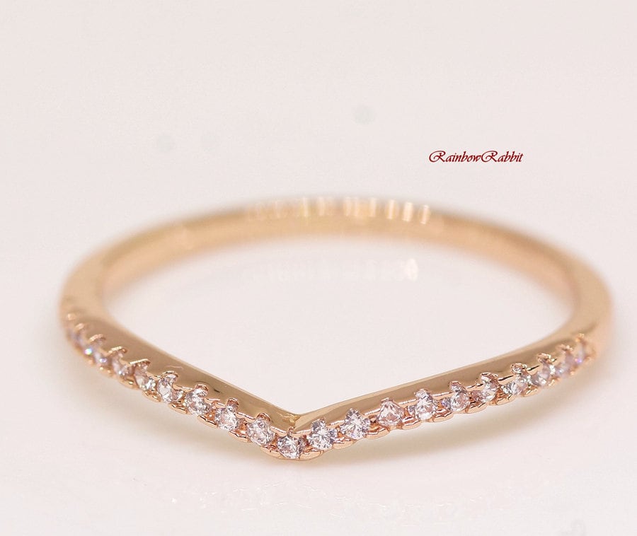 18K RGP ゴールド ダイヤ CZ ハーフエタニティ リング gu942e