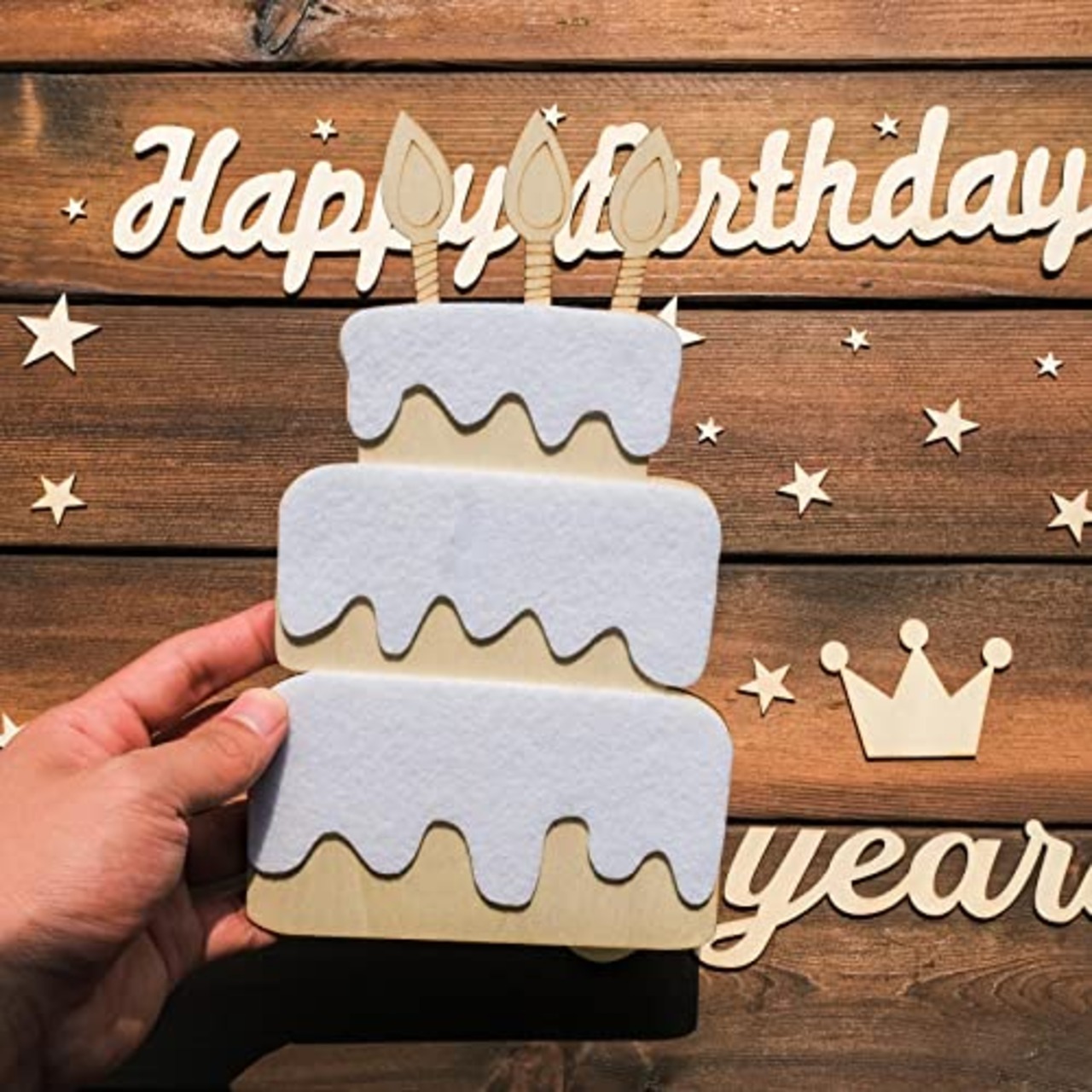 Oaec 月齢フォト 天然木製 マンスリーカード 43枚セット ベビーマンスリーカッド 長持ち ニューボーンフォト 小物 月齢カード 寝相アート 写真道具 撮影アイテム 記念日フォト 新生児 成長記録に 赤ちゃん 出産祝い 男の子 女の子 再利用可能 (ケーキ-43枚)