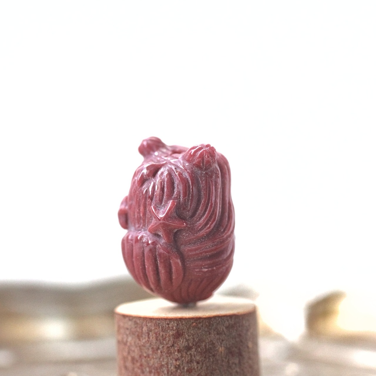 アラシャン瑪瑙 人魚彫刻 - 静謐 幻想 一点物 天然石 ビーズパーツ G1005