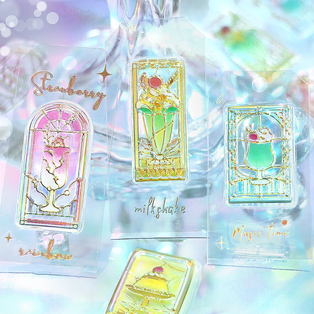 激レア限定　非売品シールと アラバスタのパンフレット付 きゅるるんシール 喫茶アラモード ステンドグラス ※購入制限あり