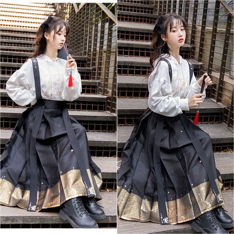 サブカル 服 地雷系 通販 池夏シリーズ 星 月デザイン パーカー