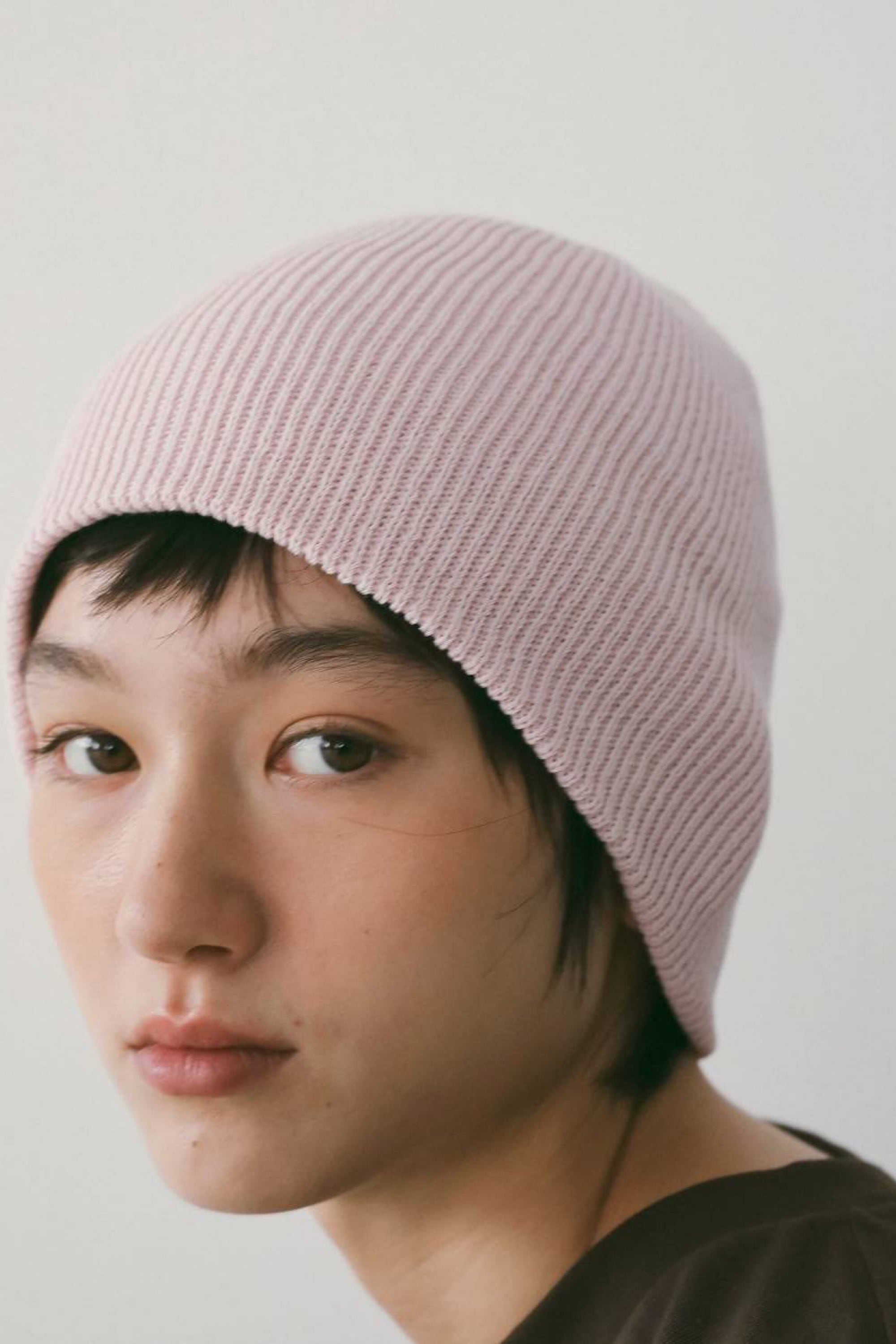 ànuke Knit Beanie ニットビーニー Pink / CharcoalGray