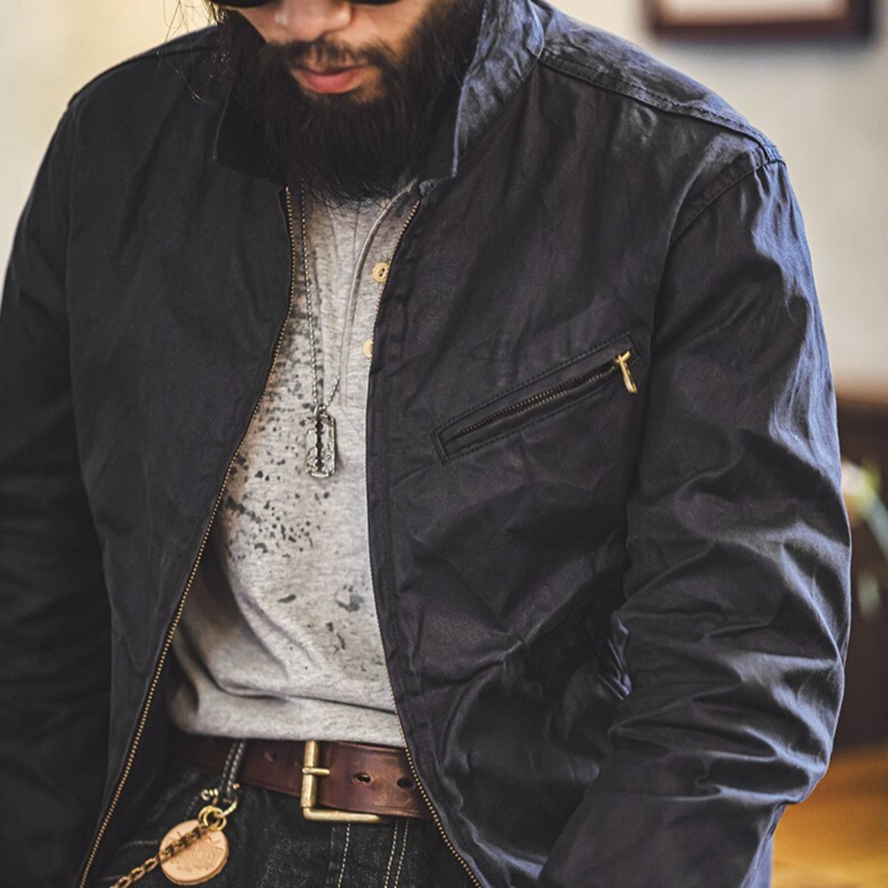 Oil Waxed Canvas Zipper Jacket / ジッパー キャンバス オイルド ジャケット