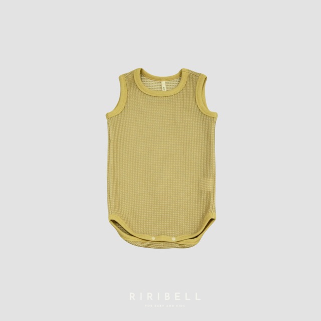 【MOUN TEN.】bicolor waffle tanktop / honey x ecru
