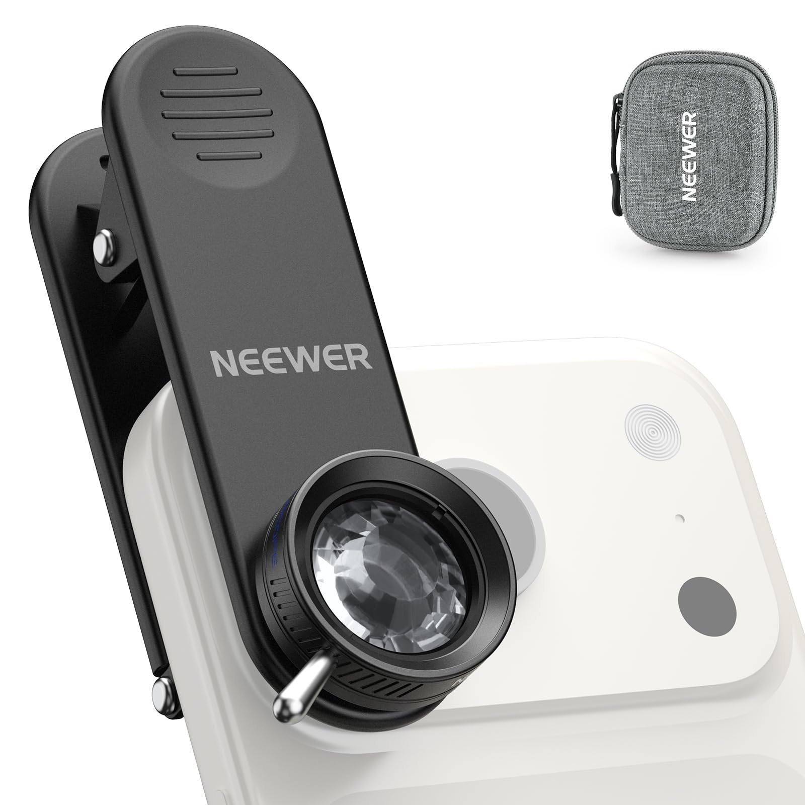 【努力特価】NEEWER 24mm 万華鏡フィルター スマホクリップ付き K9クリスタルガラスプリズム効果フィルター 17mmネジ付きレンズバックプレート/スマホケージ/iPhone&Android対応ケース用 スマホレンズフィルター FL-102