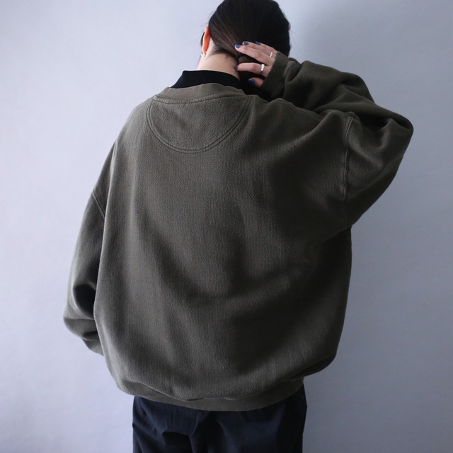 "刺繍×鷲" front design over silhouette sweatshirt