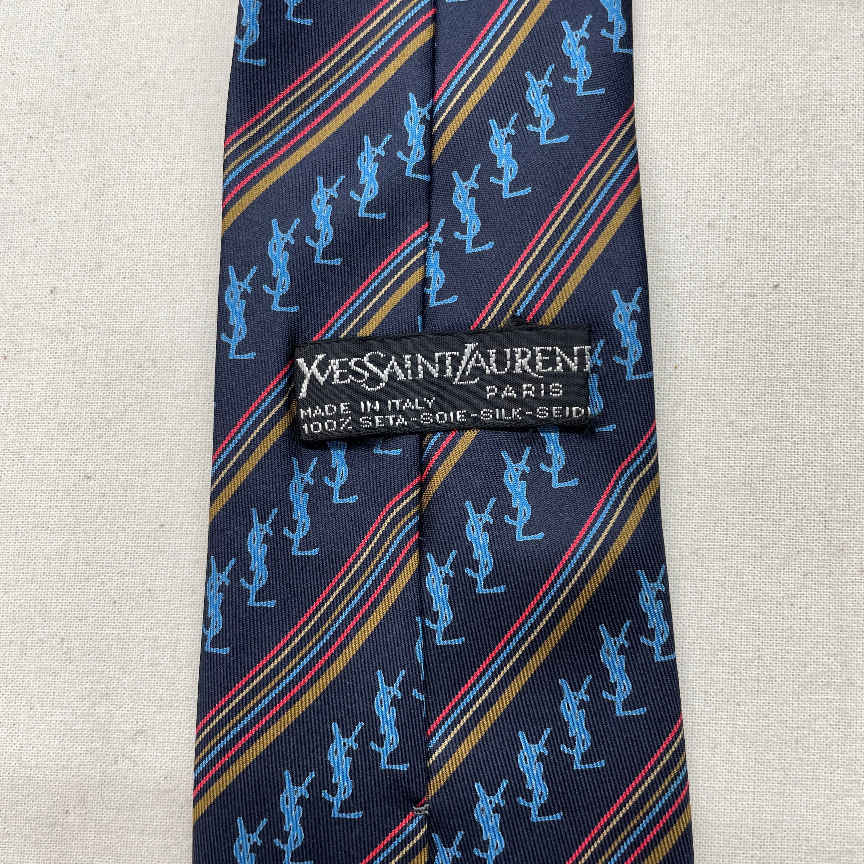 YvesSaintLaurent】80s necktie イブサンローラン ネクタイ イタリア製