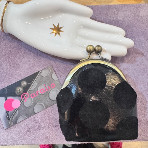 miniがま口 ポルカドット ブラック AGD