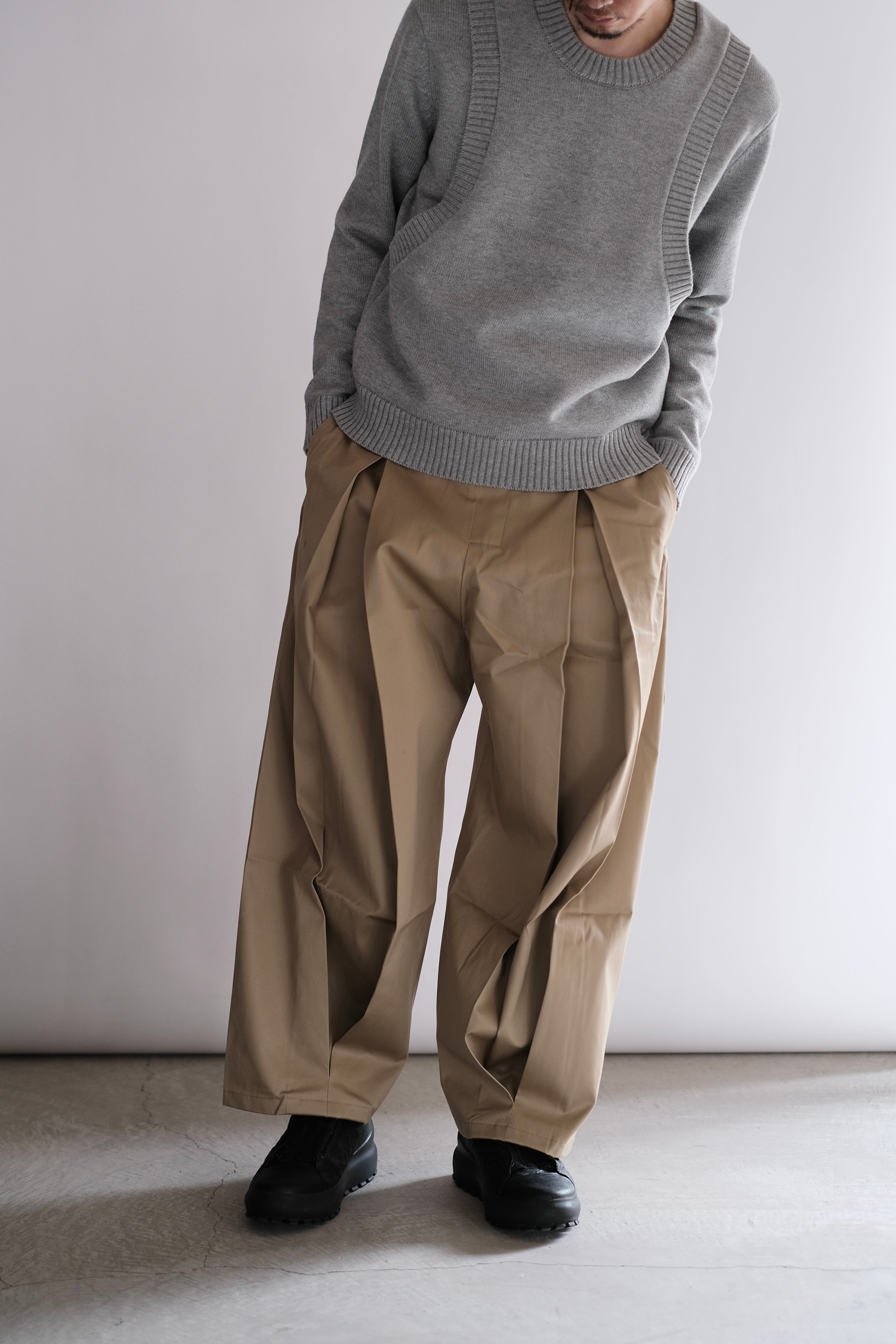 SAGE NATION BOX PLEAT TROUSER プリーツ トラウザー-