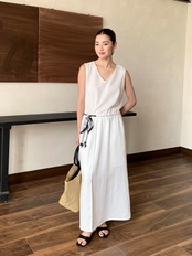 大人ナチュラル ロングワンピース
