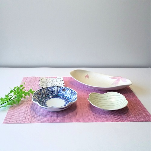 桜楕円皿、花鳥草花、プラチナ、瓢4点セットの商品画像3