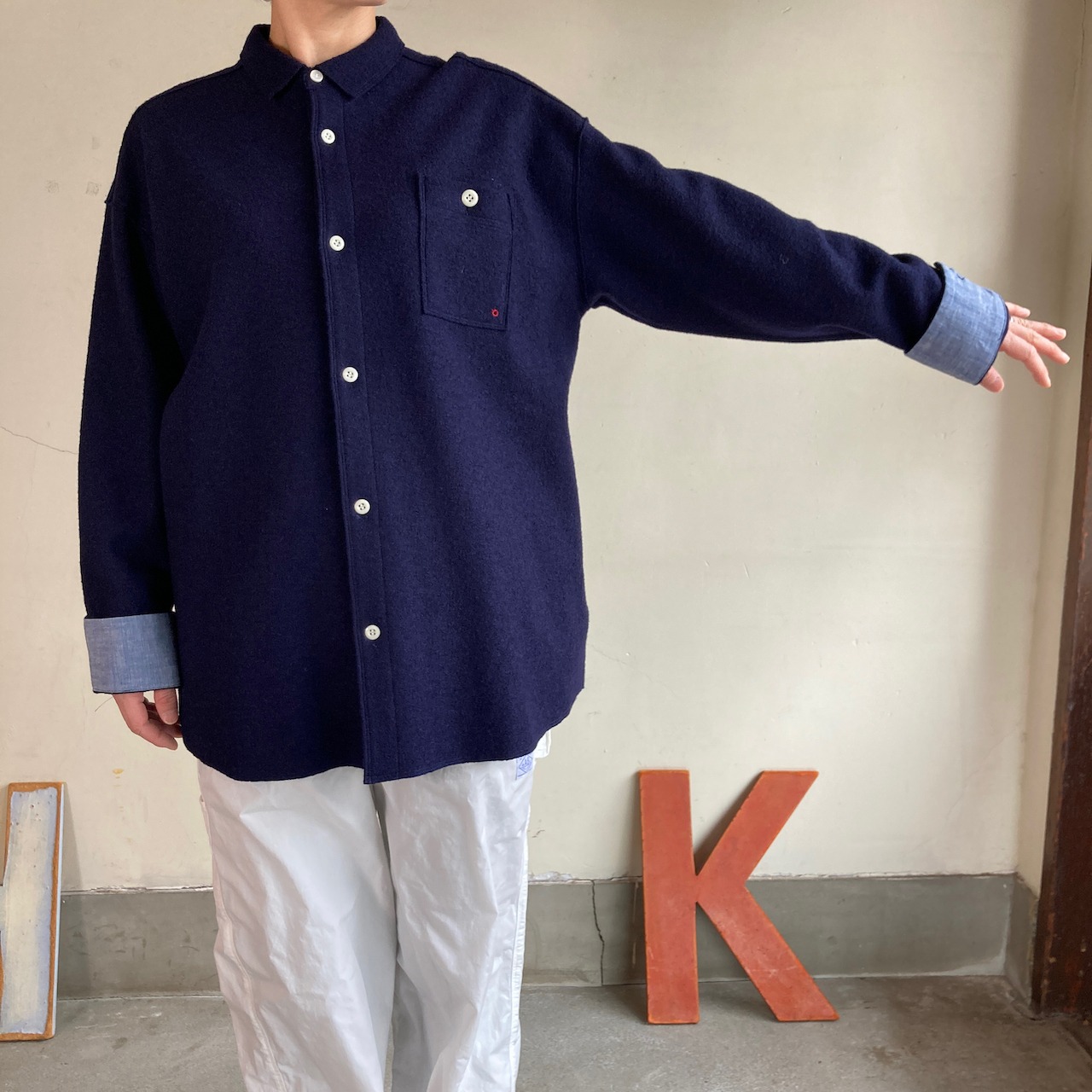 COMOLI ツイルシャツ おおしかっ 白 サイズ3
