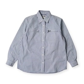 THE NORTH FACE ノースフェイス チェック ファスナーポケット 長袖シャツ M/水色系 メンズ アウトドア