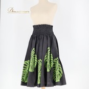 フラダンス 衣装 パウスカート ブラック系 エムエムジェイ 日本製 モンステラ柄 ハワイアンプリント アロハ フラ ダンス レッスン 練習 シングル スカート ハワイアン グリーン系 黒 黄緑 かわいい おしゃれ 上品 大人っぽい かっこいい ブラックグリーン モンステラ フラダンスパウスカート ハワイ 練習用 おしゃれなスカート 可愛い 大人向け ダンス用品 練習着 スタイリッシュ シンプルデザイン